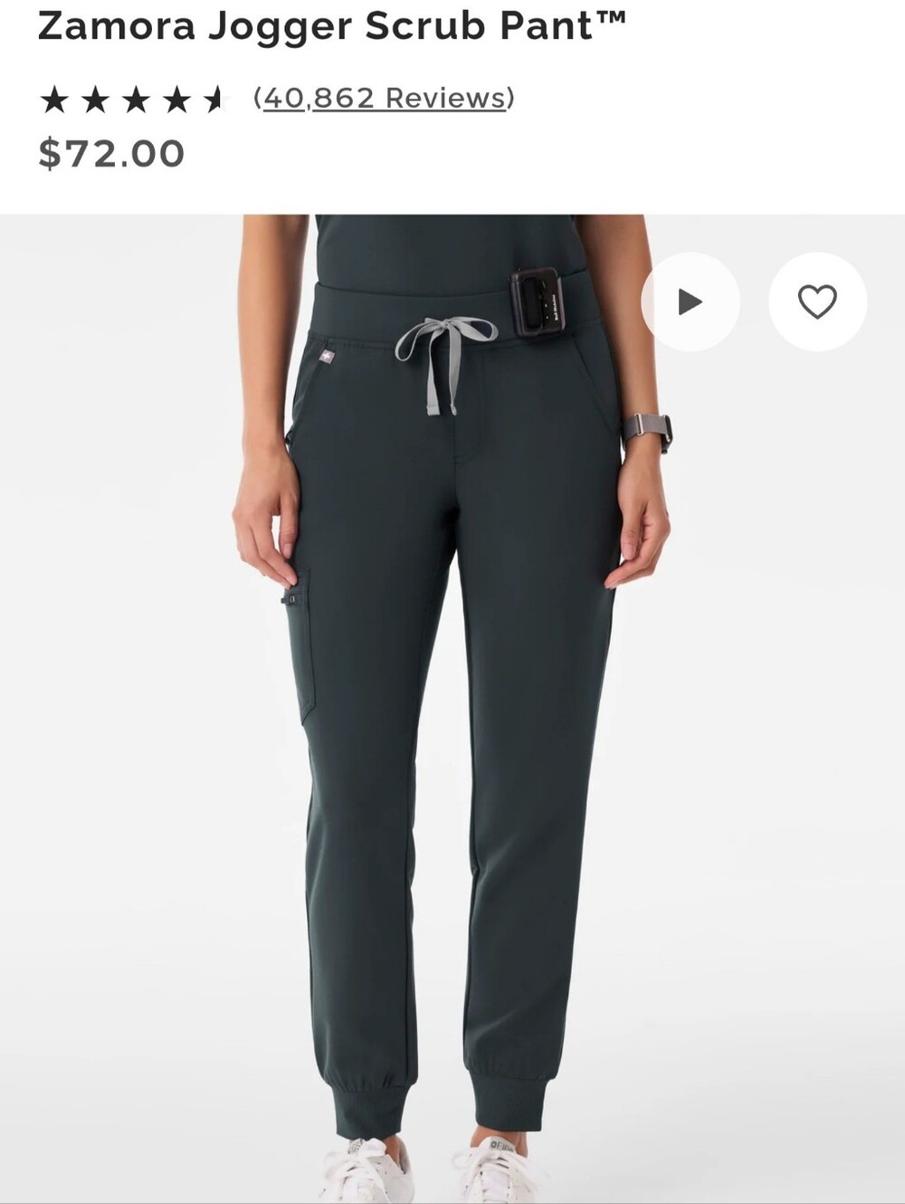 FIGS High Waisted Zamora Jogger Scrub Pant in Dark Harbour M